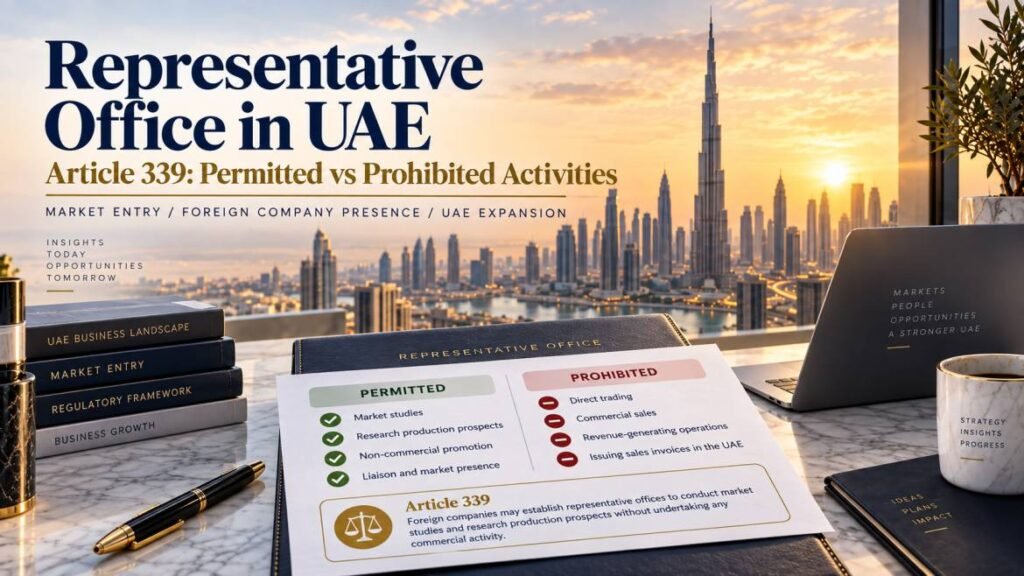 Representative office in UAE - Article 339 permitted versus prohibited activities
