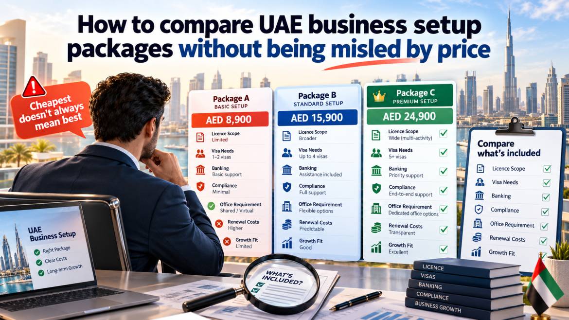 How to compare UAE business setup packages without being misled by price