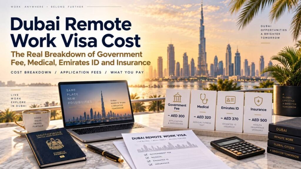Dubai remote work visa cost - the real breakdown of government fee, medical, Emirates ID and insurance
