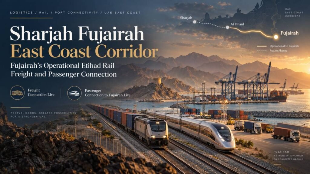 Sharjah Fujairah East Coast Corridor - Fujairah's operational Etihad Rail freight and passenger connection