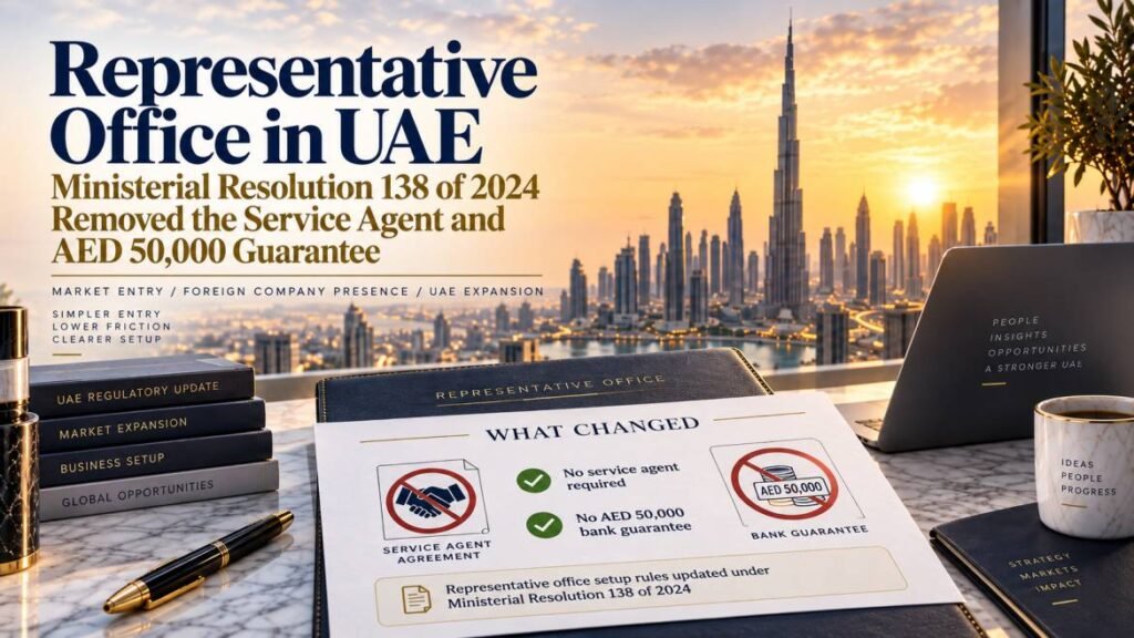 Representative office in UAE - Ministerial Resolution 138 of 2024 removed the service agent and AED 50,000 guarantee