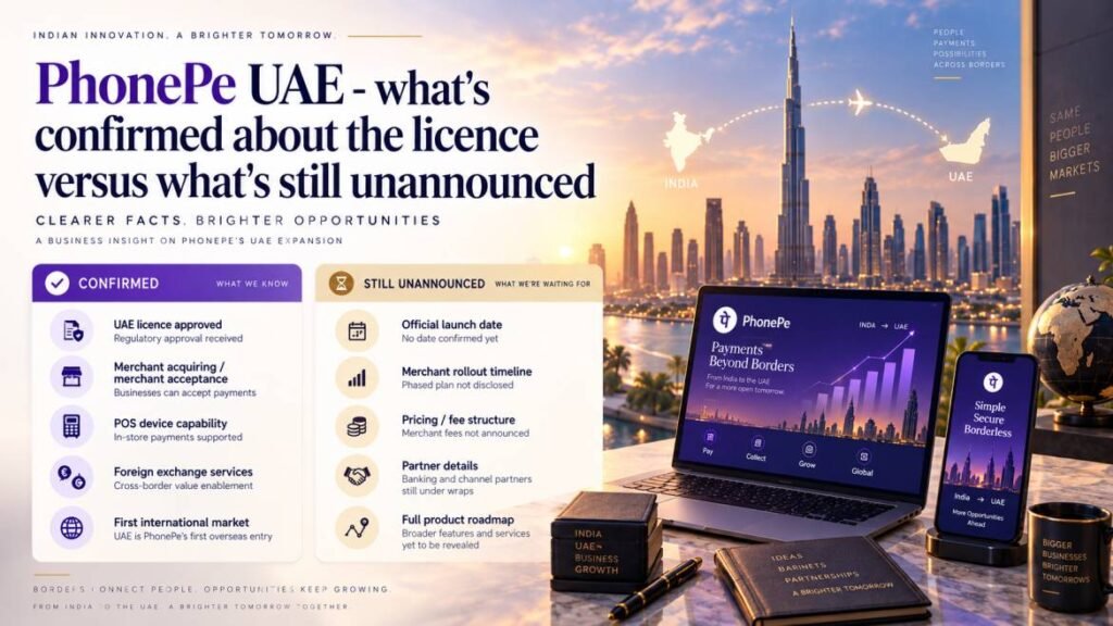 PhonePe UAE - what's confirmed about the licence versus what's still unannounced