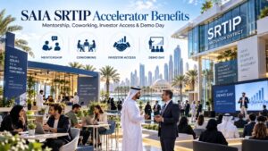 SAIA SRTIP accelerator benefits: mentorship, coworking, investor access and demo day