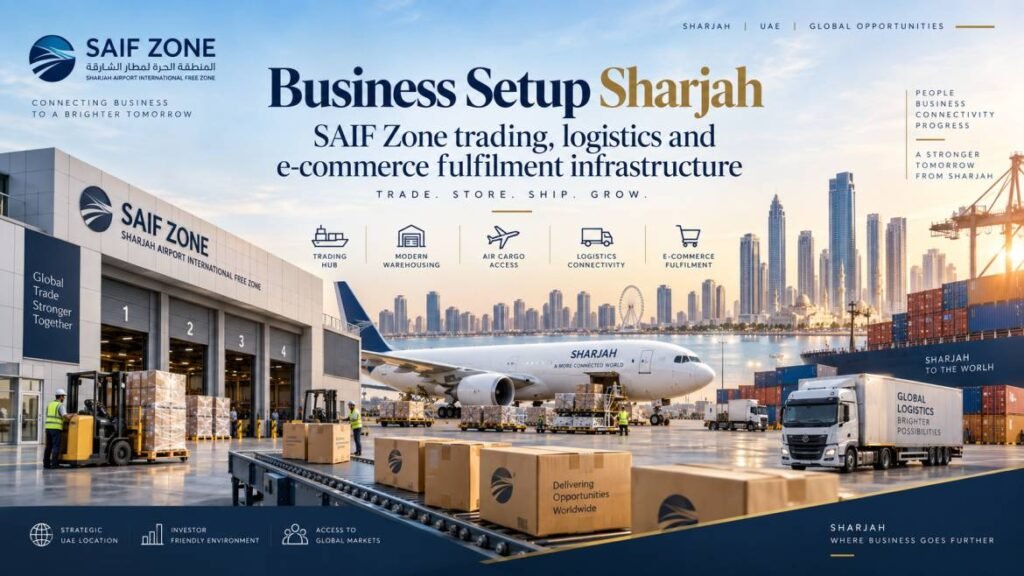 Business setup Sharjah - SAIF Zone trading, logistics and e-commerce fulfilment infrastructure