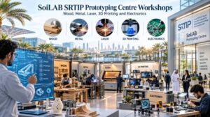 SoiLAB SRTIP prototyping centre workshops: wood, metal, laser, 3D printing and electronics
