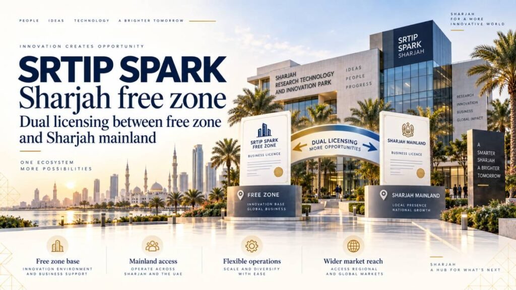 SRTIP SPARK Sharjah free zone - dual licensing between free zone and Sharjah mainland