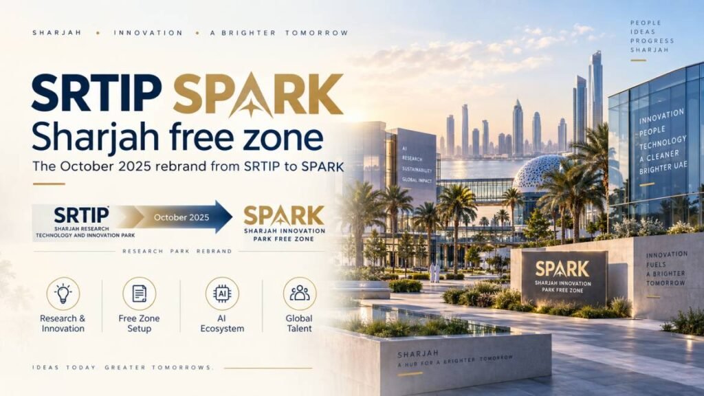 SRTIP SPARK Sharjah free zone - the October 2025 rebrand from SRTIP to SPARK