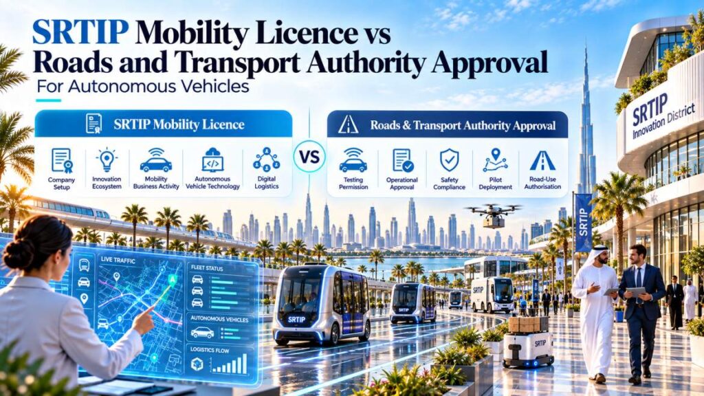 SRTIP mobility licence versus roads and transport authority approval for autonomous vehicles