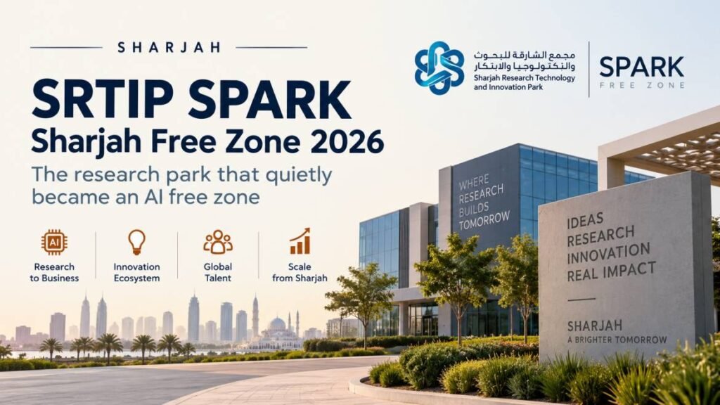 SRTIP SPARK Sharjah free zone 2026 - the research park that quietly became an AI free zone
