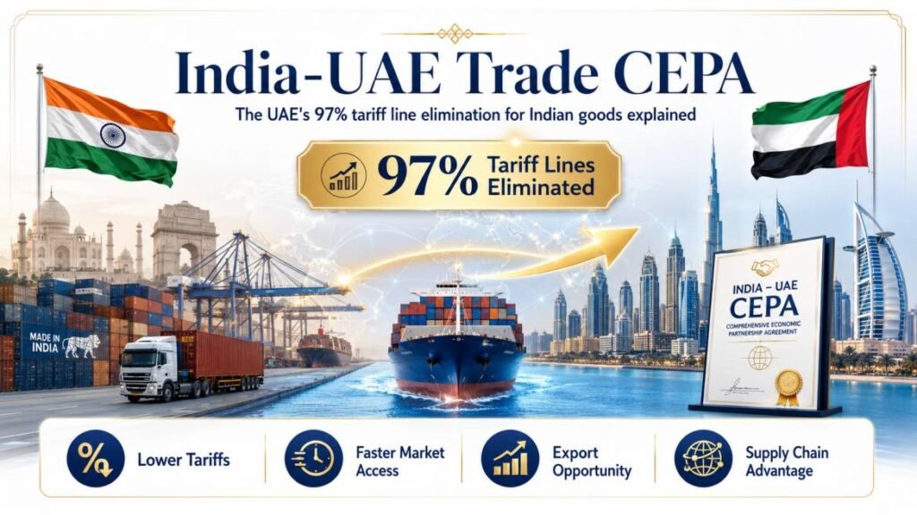India UAE trade CEPA - the UAE's 97% tariff line elimination for Indian goods explained