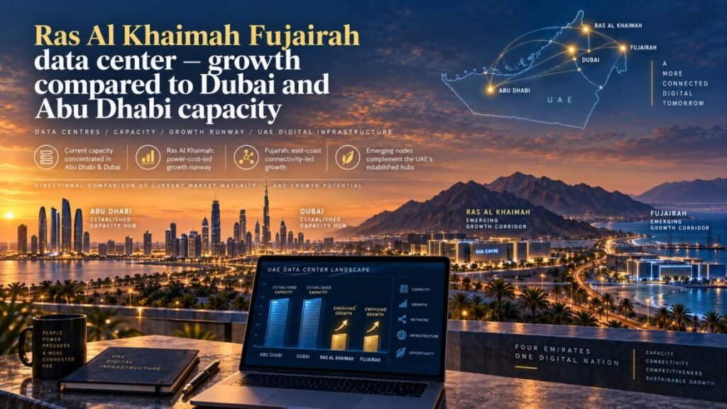 Ras Al Khaimah Fujairah data center growth compared to Dubai and Abu Dhabi capacity