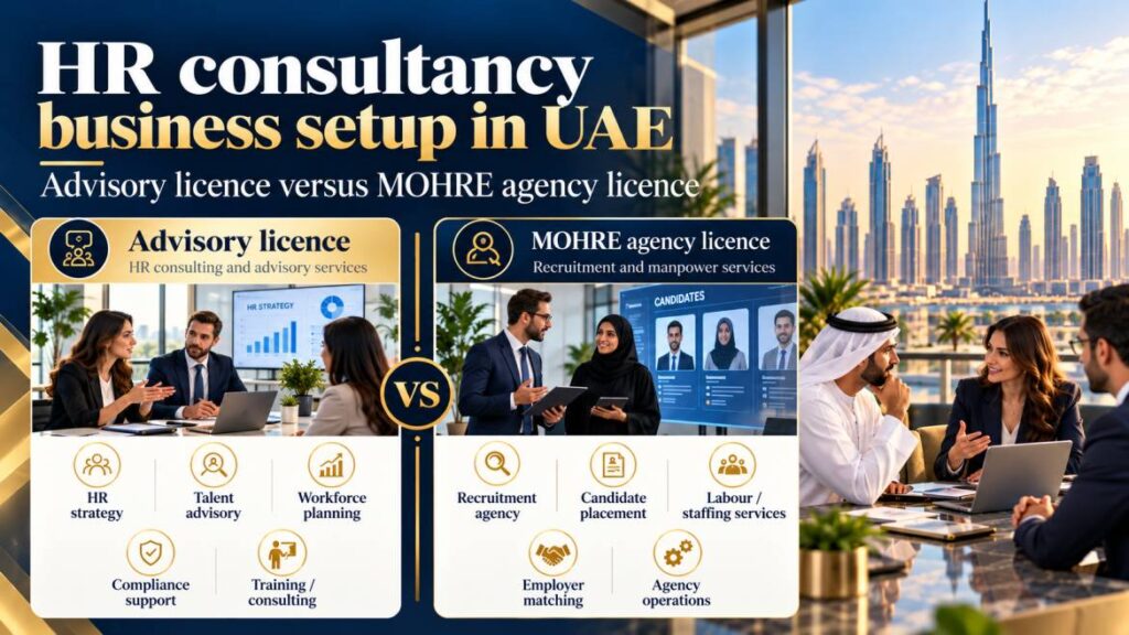 HR consultancy business setup in UAE - advisory licence versus MOHRE agency licence