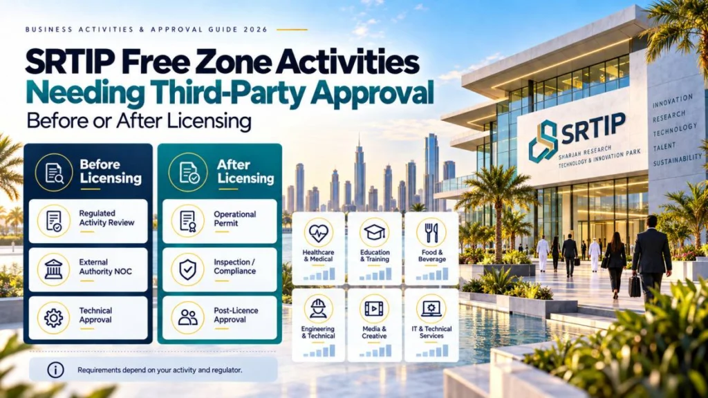 SRTIP free zone activities needing third-party approval before or after licensing